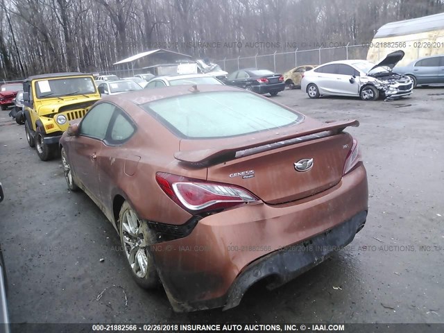 KMHHT6KD5DU089443 - 2013 HYUNDAI GENESIS COUPE 2.0T BROWN photo 3