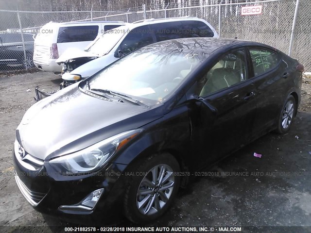 KMHDH4AE7FU301132 - 2015 HYUNDAI ELANTRA SE/SPORT/LIMITED BLACK photo 2
