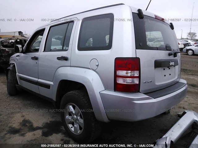 1C4PJMAK0CW189950 - 2012 JEEP LIBERTY SPORT SILVER photo 3