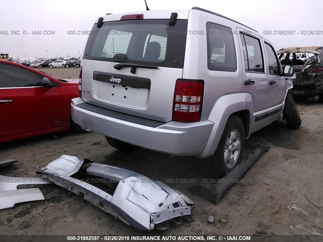 1C4PJMAK0CW189950 - 2012 JEEP LIBERTY SPORT 银色 照片 4