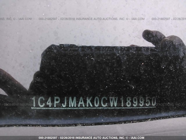 1C4PJMAK0CW189950 - 2012 JEEP LIBERTY SPORT 银色 照片 9