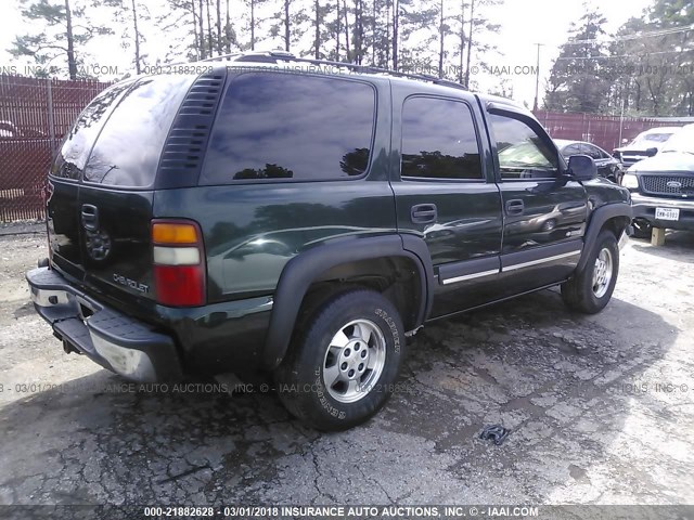 1GNEC13V32R311857 - 2002 CHEVROLET TAHOE C1500 GREEN photo 4