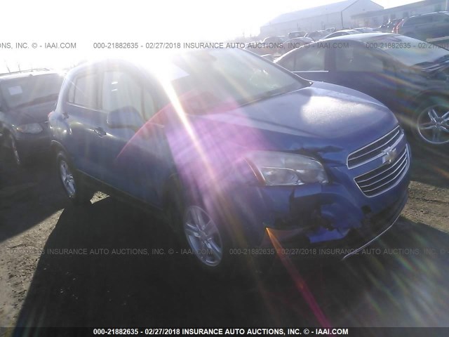 KL7CJLSB1FB080543 - 2015 CHEVROLET TRAX 1LT BLUE photo 1