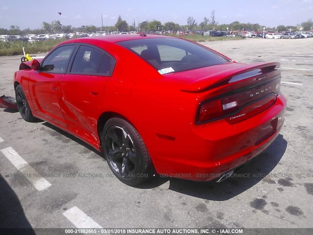 2C3CDXCT8EH253879 - 2014 DODGE CHARGER R/T RED photo 3