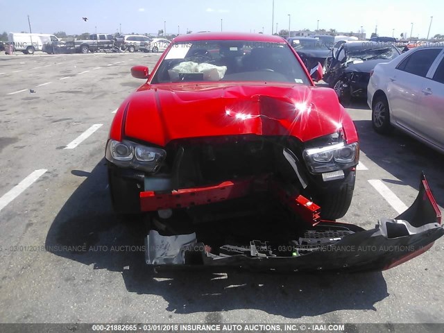 2C3CDXCT8EH253879 - 2014 DODGE CHARGER R/T RED photo 6