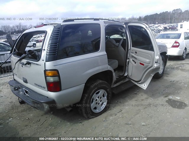 1GNEC13V14J300499 - 2004 CHEVROLET TAHOE C1500 SILVER photo 4