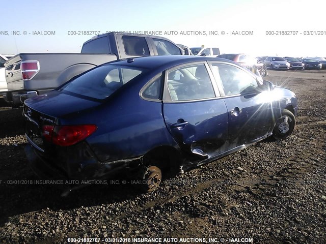 KMHDU46D39U620236 - 2009 HYUNDAI ELANTRA GLS/SE BLUE photo 4