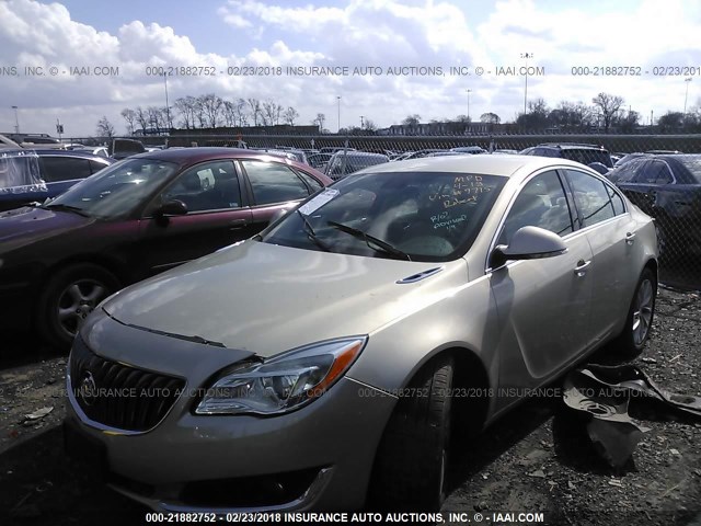 2G4GK5EX6E9179715 - 2014 BUICK REGAL GOLD photo 2