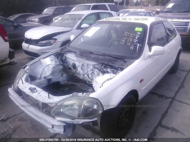 2HGEJ6321TH102010 - 1996 HONDA CIVIC CX WHITE photo 2