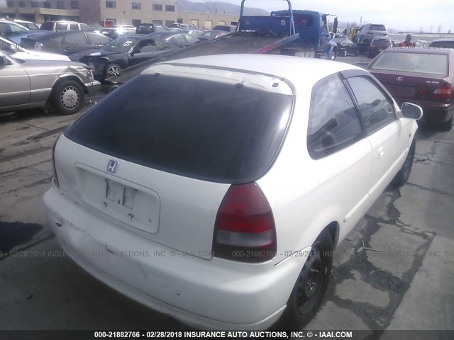 2HGEJ6321TH102010 - 1996 HONDA CIVIC CX WHITE photo 4