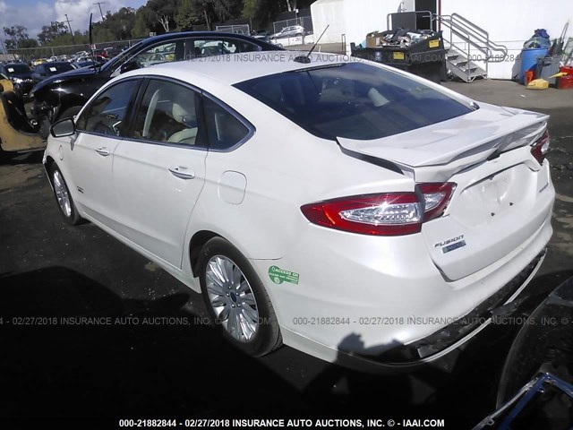 3FA6P0SU7ER395409 - 2014 FORD FUSION TITANIUM PHEV WHITE photo 3