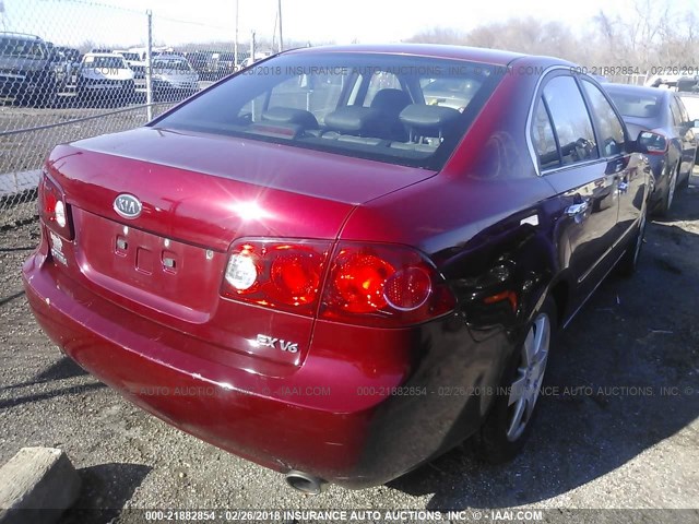 KNAGE124375093001 - 2007 KIA OPTIMA LX/EX RED photo 4