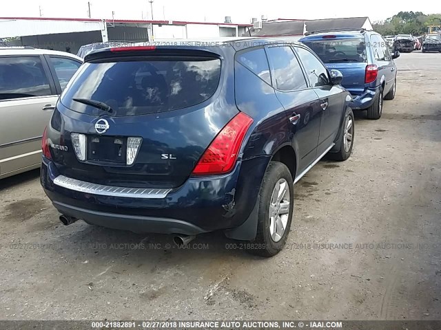 JN8AZ08TX6W408363 - 2006 NISSAN MURANO SL/SE/S Dark Blue photo 4