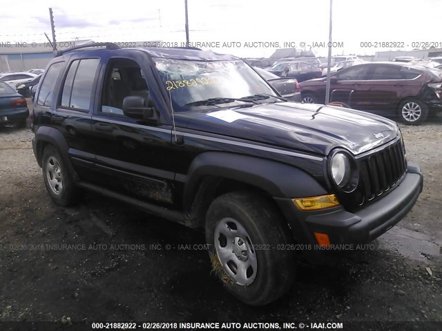 1J4GK48K95W704315 - 2005 JEEP LIBERTY SPORT BLACK photo 1