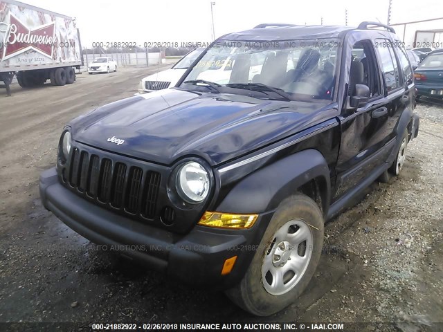 1J4GK48K95W704315 - 2005 JEEP LIBERTY SPORT 黑色 照片 2