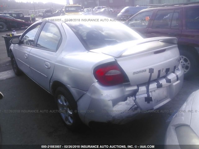 1B3ES56C35D199870 - 2005 DODGE NEON SXT SILVER photo 3