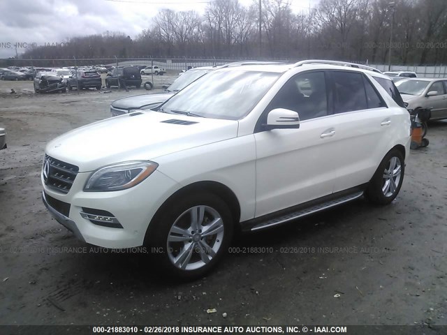 4JGDA5HB8FA612043 - 2015 MERCEDES-BENZ ML 350 4MATIC WHITE photo 2