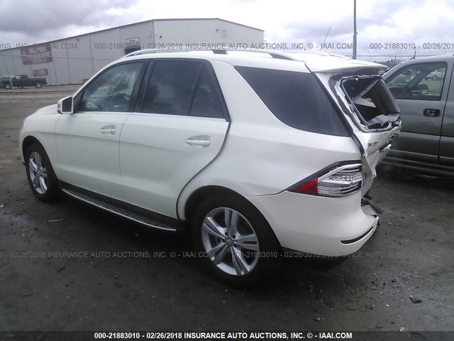 4JGDA5HB8FA612043 - 2015 MERCEDES-BENZ ML 350 4MATIC WHITE photo 3
