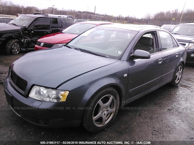 WAULC68E62A276149 - 2002 AUDI A4 1.8T QUATTRO GRAY photo 2