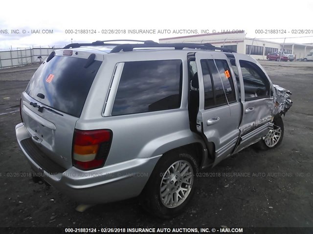 1J4GX58N84C315411 - 2004 JEEP GRAND CHEROKEE LIMITED SILVER photo 4