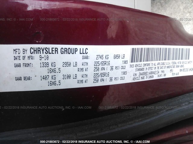 2A4RR8D14AR442134 - 2010 CHRYSLER TOWN & COUNTRY TOURING PLUS RED photo 9