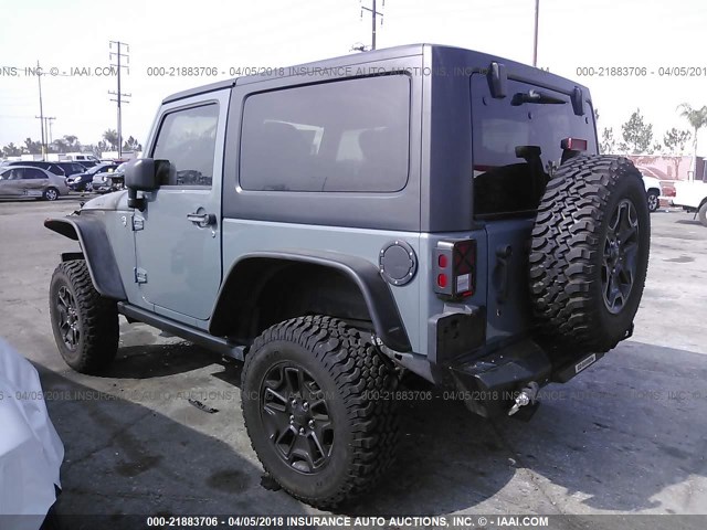 1C4AJWAG8FL604015 - 2015 JEEP WRANGLER SPORT GRAY photo 3