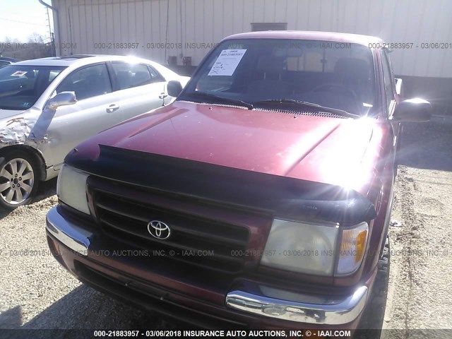 4TAWM72N1WZ019902 - 1998 TOYOTA TACOMA XTRACAB BURGUNDY photo 6