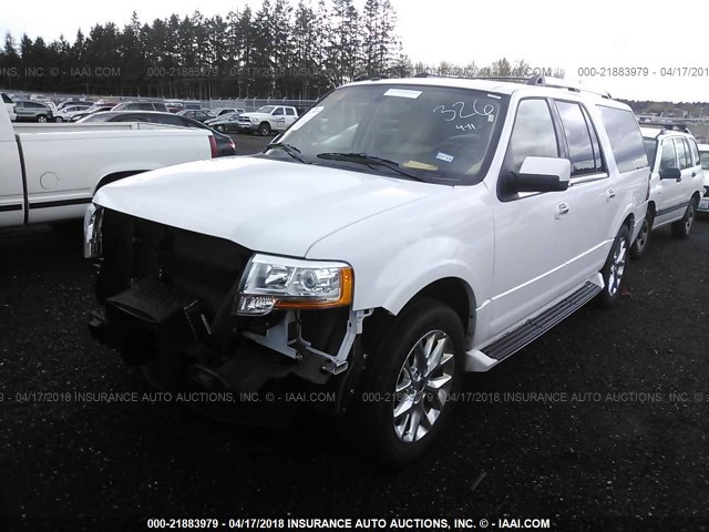 1FMJK1KTXHEA55481 - 2017 FORD EXPEDITION EL LIMITED WHITE photo 2