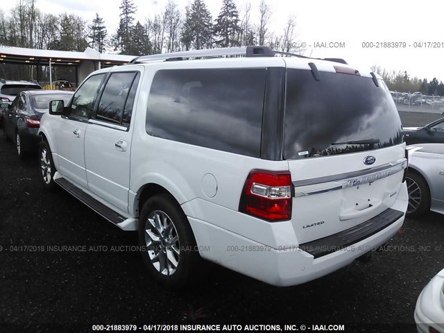 1FMJK1KTXHEA55481 - 2017 FORD EXPEDITION EL LIMITED WHITE photo 3
