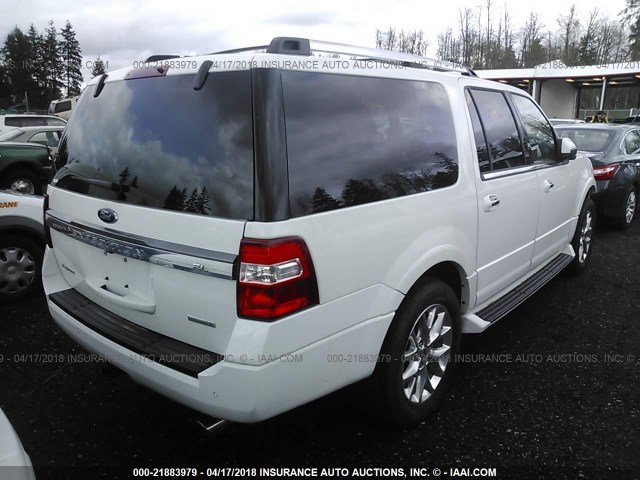 1FMJK1KTXHEA55481 - 2017 FORD EXPEDITION EL LIMITED WHITE photo 4