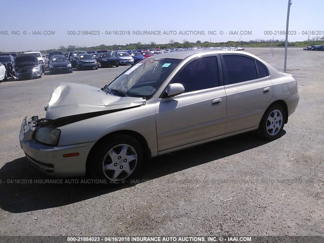 KMHDN46D15U107932 - 2005 HYUNDAI ELANTRA GLS/GT TAN photo 2