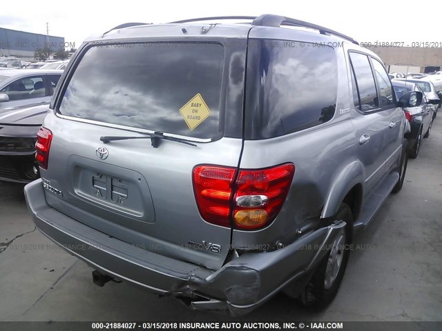 5TDZT38A22S062643 - 2002 TOYOTA SEQUOIA LIMITED SILVER photo 4