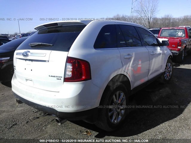 2FMDK4KC0BBA92816 - 2011 FORD EDGE LIMITED WHITE photo 4