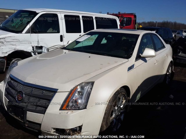 1G6DT57V780188277 - 2008 CADILLAC CTS HI FEATURE V6 WHITE photo 2