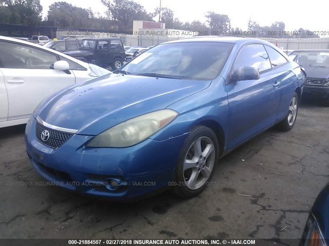 4T1CA30P37U127459 - 2007 TOYOTA CAMRY SOLARA SE/SLE BLUE photo 2