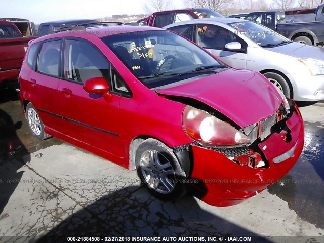 JHMGD386X7S014532 - 2007 HONDA FIT S RED photo 1