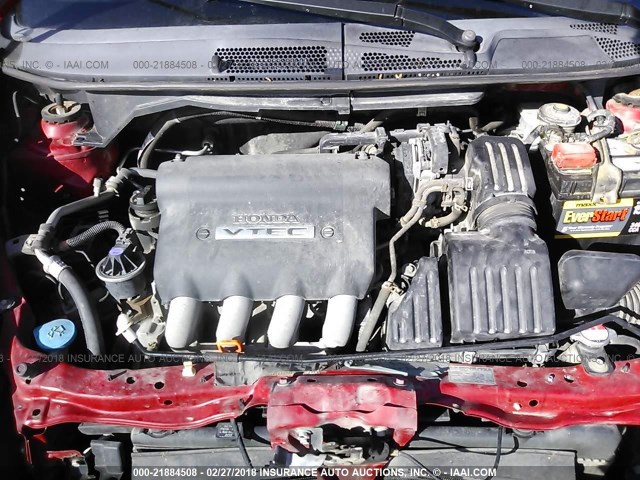 JHMGD386X7S014532 - 2007 HONDA FIT S წითელი ფოტო 10