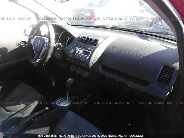 JHMGD386X7S014532 - 2007 HONDA FIT S RED photo 5