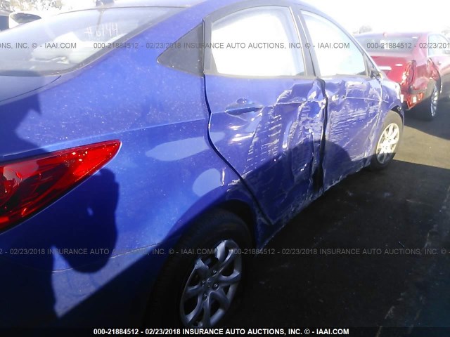 KMHCT4AE3DU543956 - 2013 HYUNDAI ACCENT GLS/GS BLUE photo 6