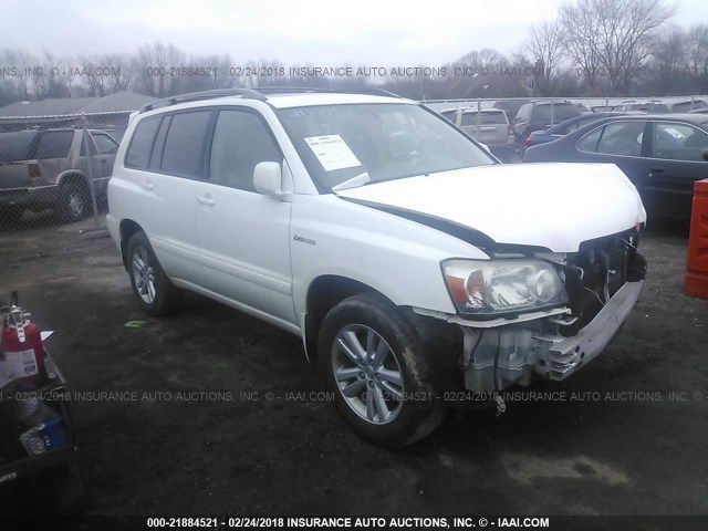 JTEDW21A460003779 - 2006 TOYOTA HIGHLANDER HYBRID WHITE photo 1