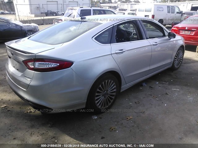 3FA6P0K98ER393924 - 2014 FORD FUSION TITANIUM SILVER photo 4