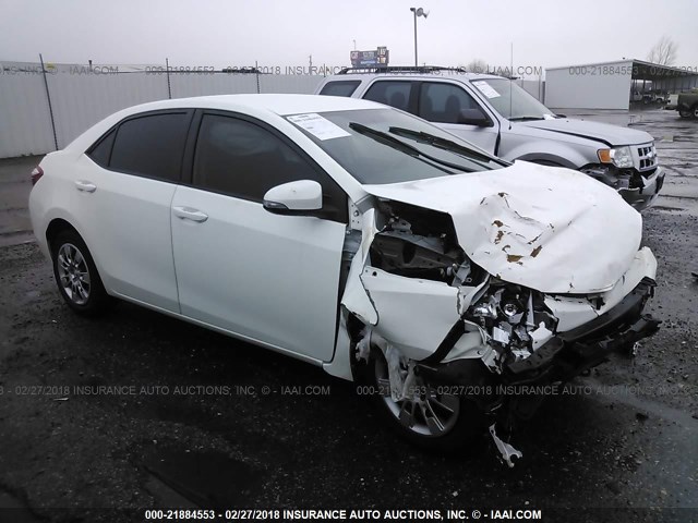 5YFBURHE1EP012060 - 2014 TOYOTA COROLLA L/LE/LE PLS/PRM/S/S PLS WHITE photo 1