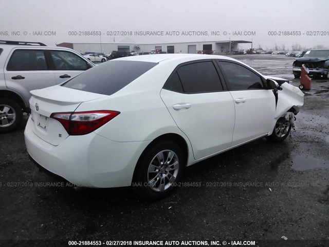 5YFBURHE1EP012060 - 2014 TOYOTA COROLLA L/LE/LE PLS/PRM/S/S PLS WHITE photo 4