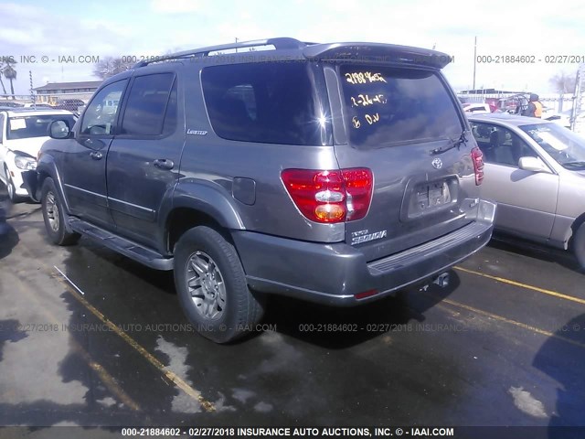 5TDZT38A13S192723 - 2003 TOYOTA SEQUOIA LIMITED GRAY photo 3