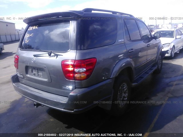 5TDZT38A13S192723 - 2003 TOYOTA SEQUOIA LIMITED GRAY photo 4