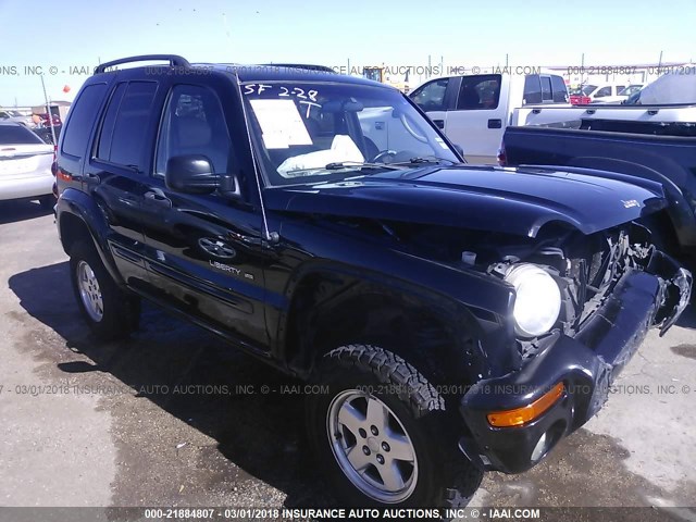 1J4GL58K52W294157 - 2002 JEEP LIBERTY LIMITED BLACK photo 1