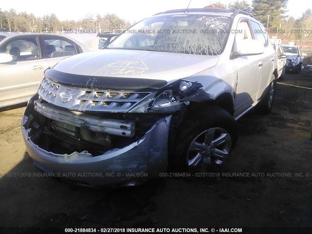 JN8AZ08WX6W506240 - 2006 NISSAN MURANO SL/SE/S GRAY photo 2