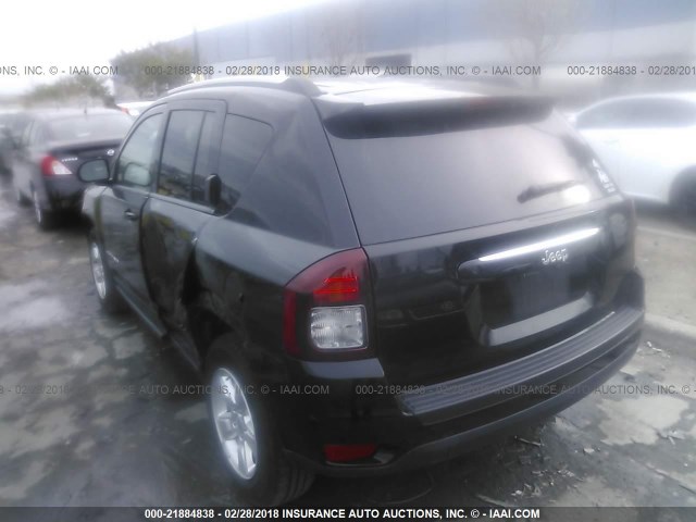 1C4NJCBA9ED832608 - 2014 JEEP COMPASS SPORT BLACK photo 3