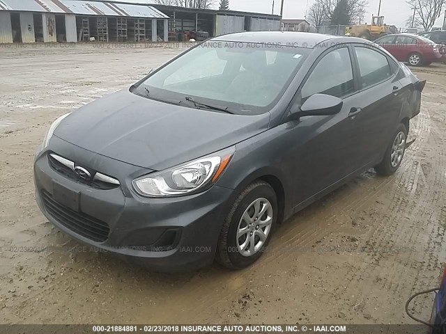 KMHCT4AEXCU091048 - 2012 HYUNDAI ACCENT GLS/GS GRAY photo 2