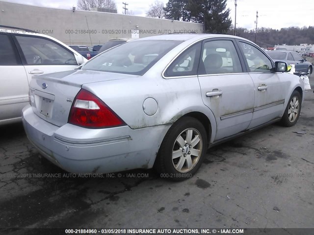 1FAFP24185G111131 - 2005 FORD FIVE HUNDRED SEL SILVER photo 4